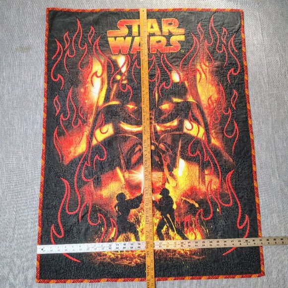 VINTAGE Star Wars Baby Blanket Quilted Stitches Revenge Of The Sith Darth Vader - Picture 4 of 9